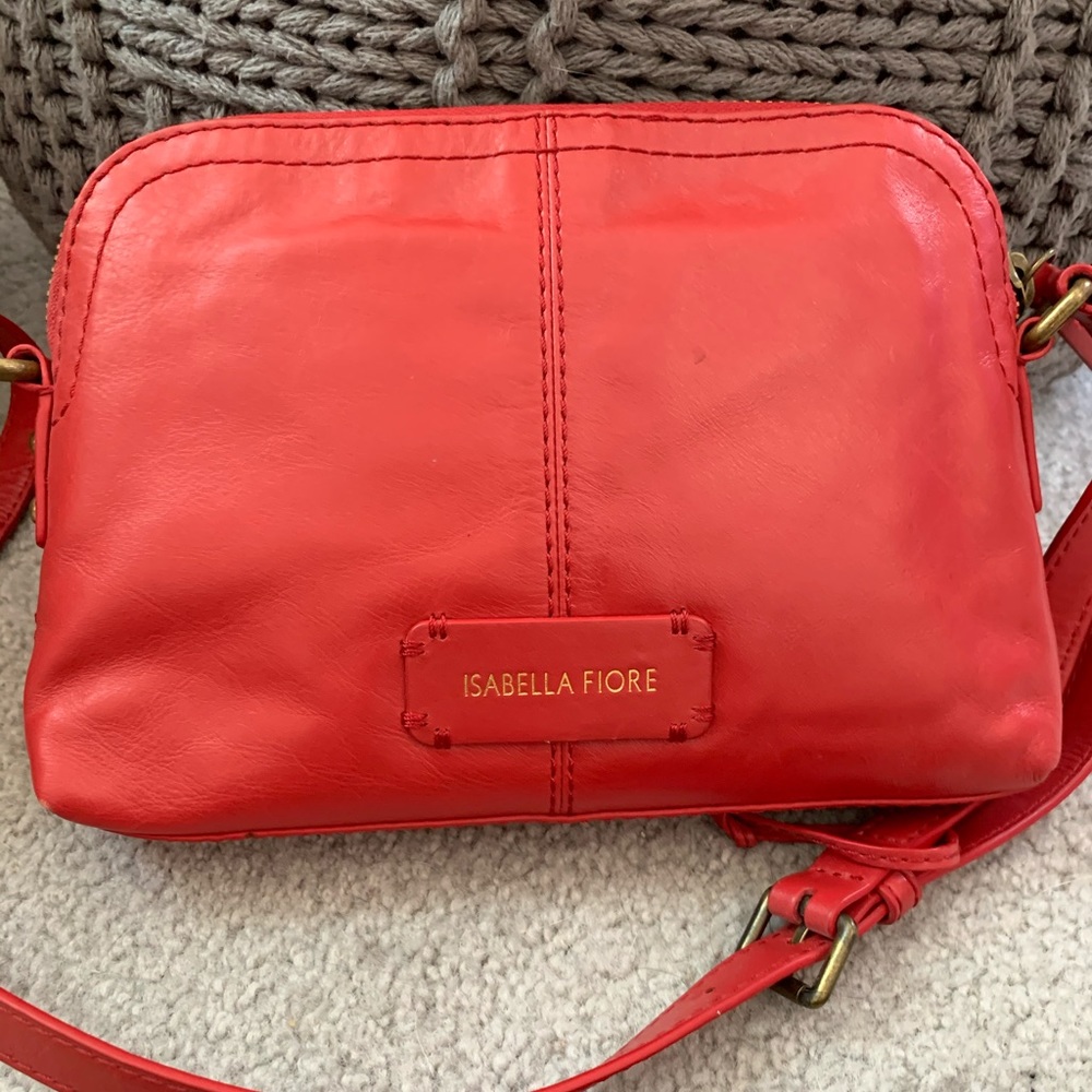 VGUC Isabella Fiore Crossbody bag red leather - Picture 3 of 13